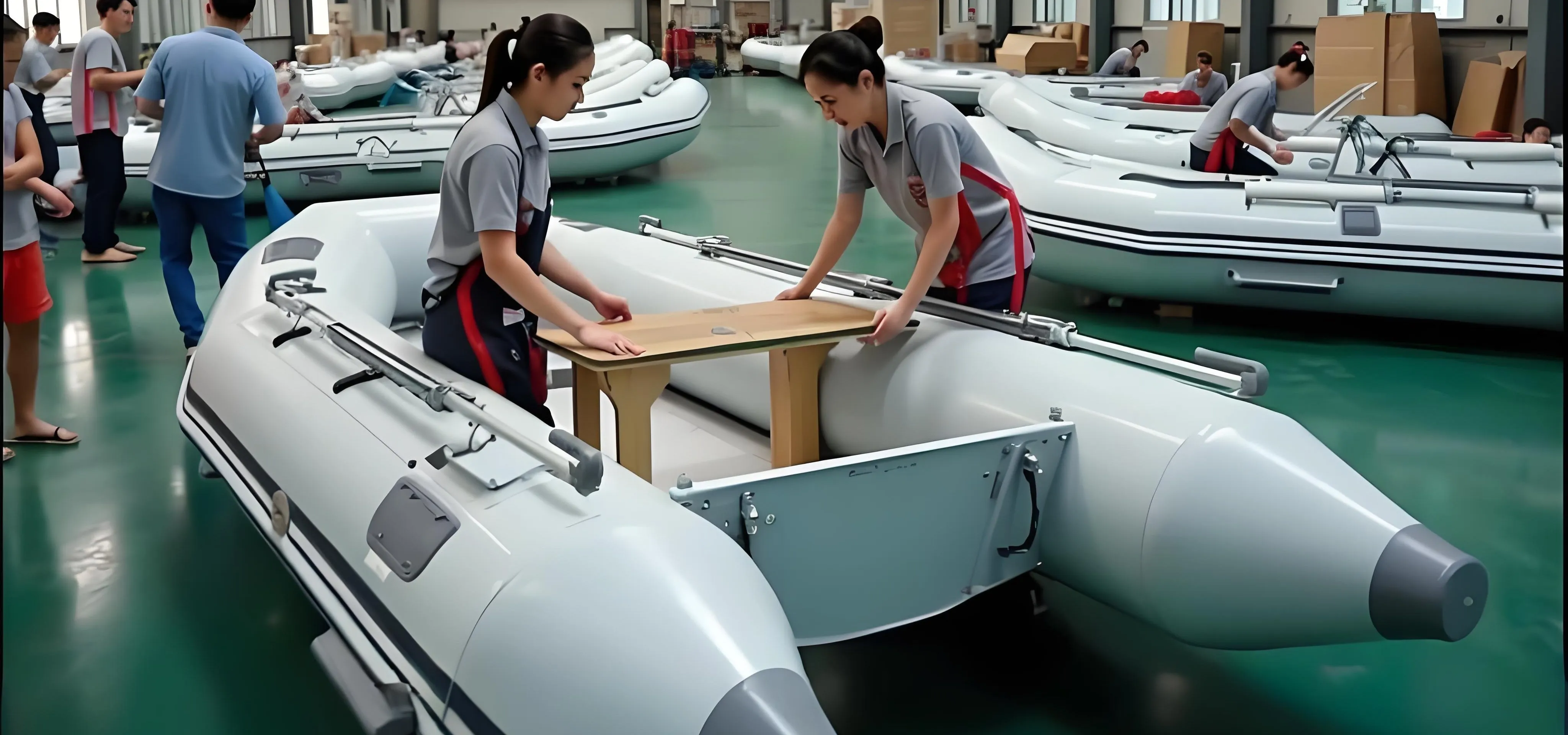 Inflatable product inside cold chamber for low-temperature performance testing